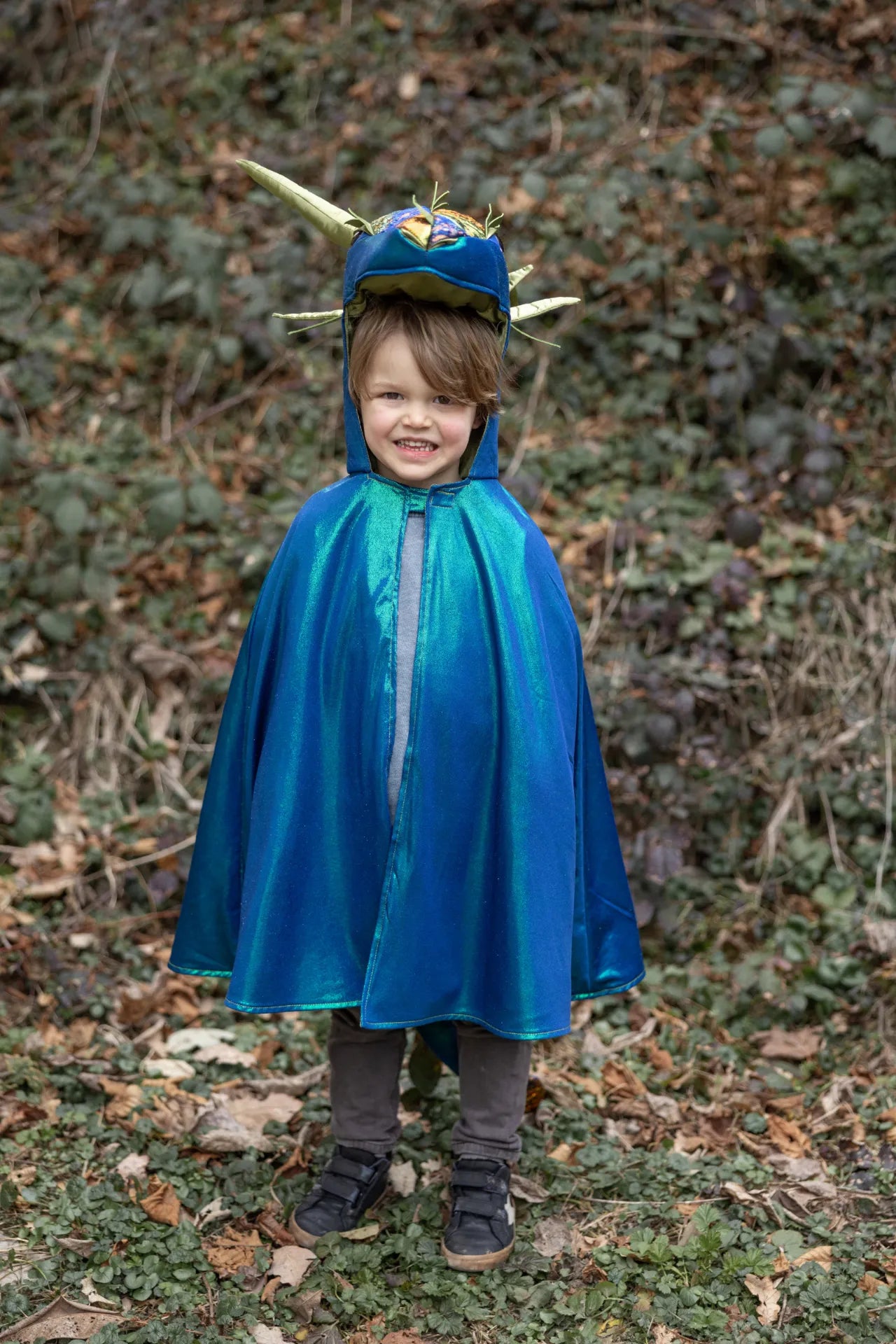 Emerald The Metallic Dragon, Costume Cape For Kids