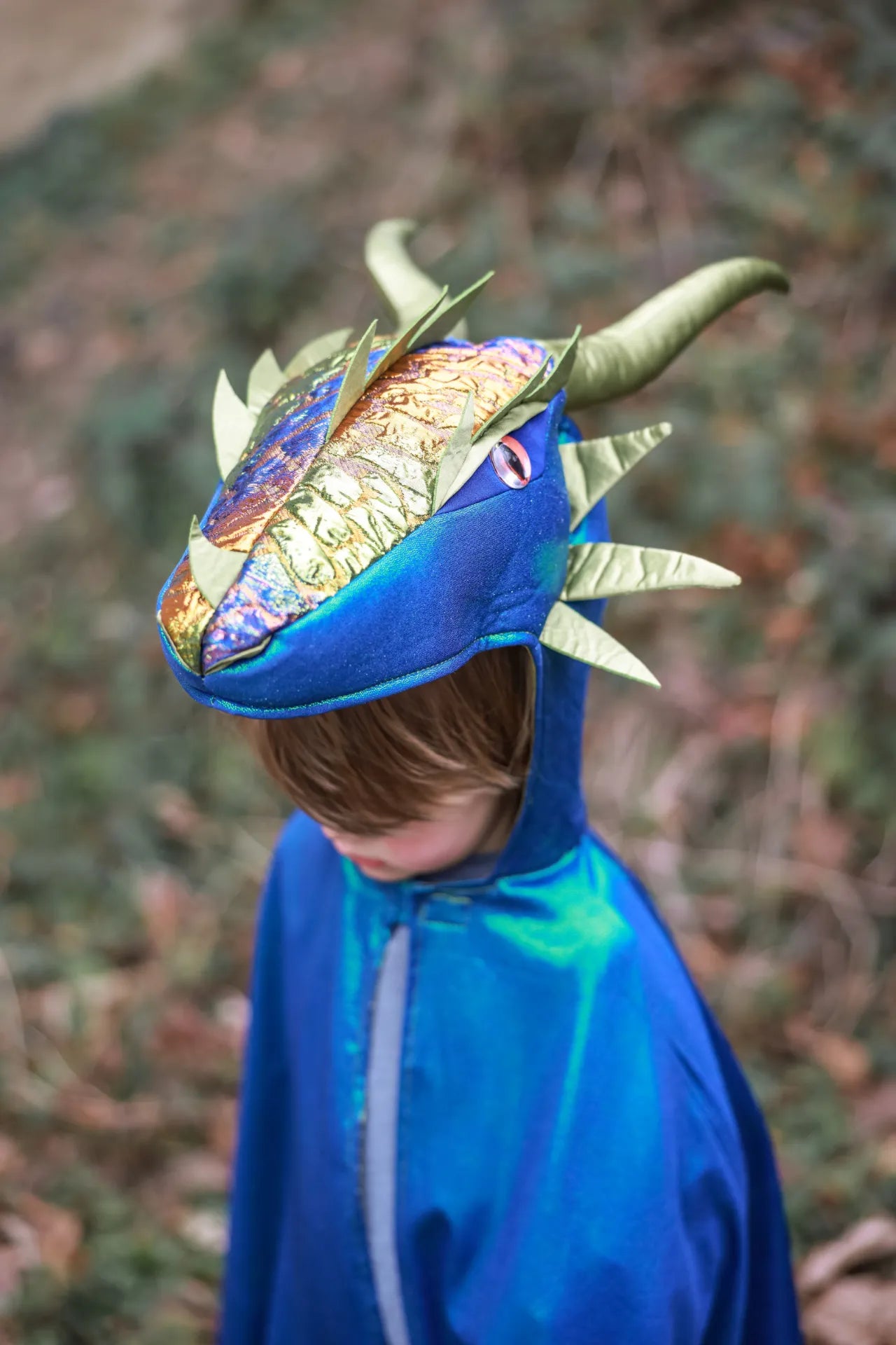 Emerald The Metallic Dragon, Costume Cape For Kids