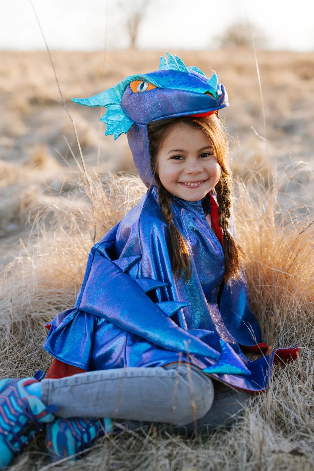 Emerald The Metallic Dragon, Costume Cape For Kids