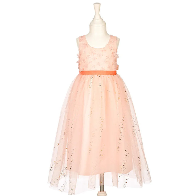 Evelynn, Peach Festive Dress for Kids 5-7