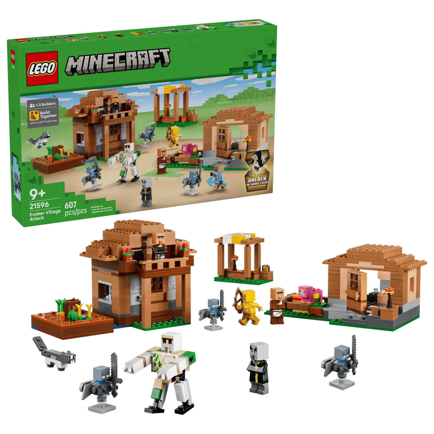 Evoker Village Attack 21596, Lego Minecraft
