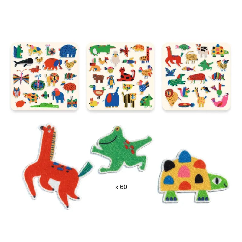 Felt Stickers: Animals Everywhere!, Djeco