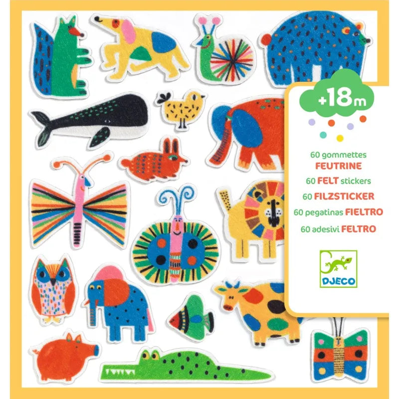 Felt Stickers: Animals Everywhere!, Djeco