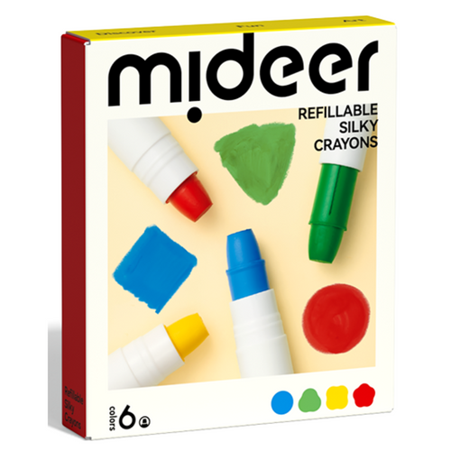 Refillable silky crayons - 6 Colors, Mideer