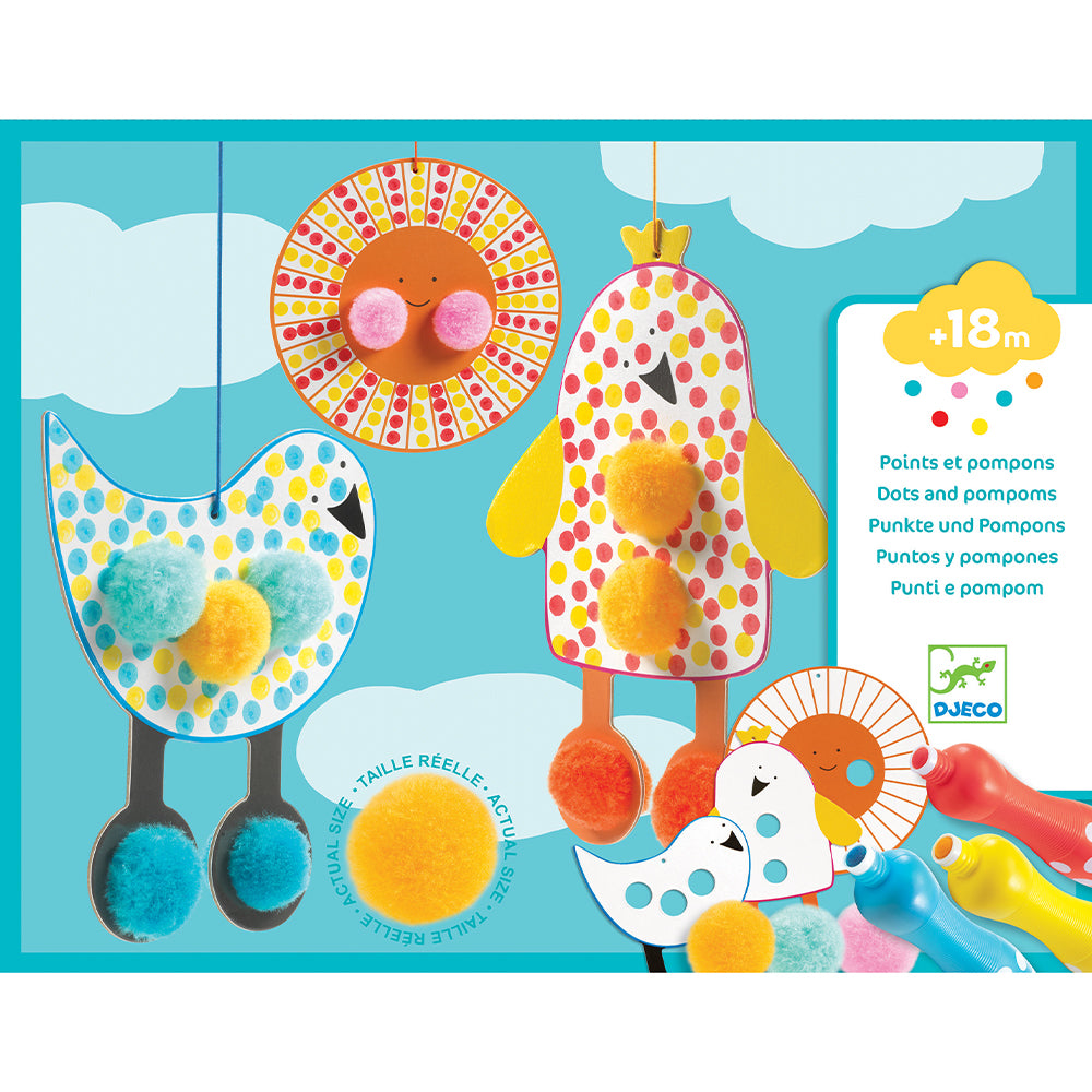 First Art Set 18M+: Dots and Pompoms In the Sky, Djeco