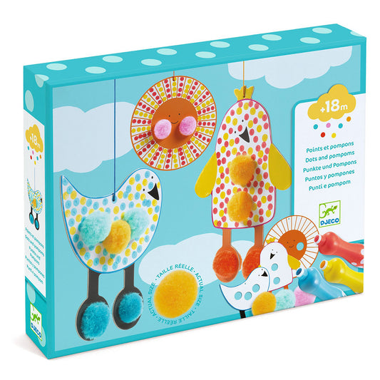 First Art Set 18M+: Dots and Pompoms In the Sky, Djeco