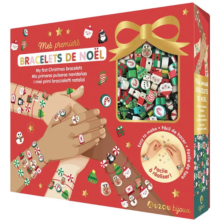 First Christmas Bracelets, Jewellery Factory DIY Kit for Kids 4+, Festive Beads