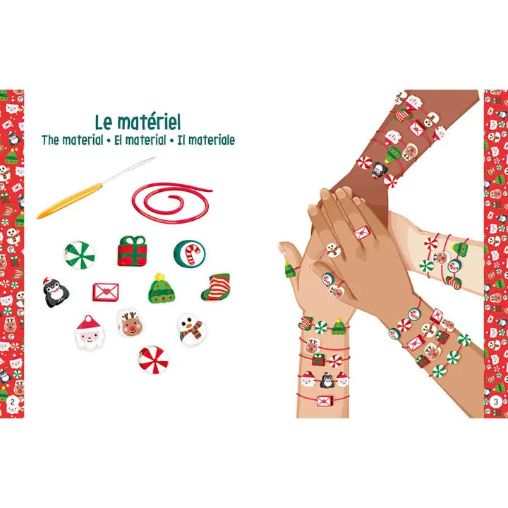 First Christmas Bracelets, Jewellery Factory DIY Kit for Kids 4+, Festive Beads
