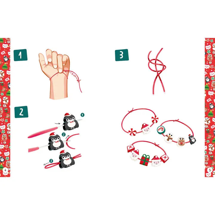 First Christmas Bracelets, Jewellery Factory DIY Kit for Kids 4+, Festive Beads