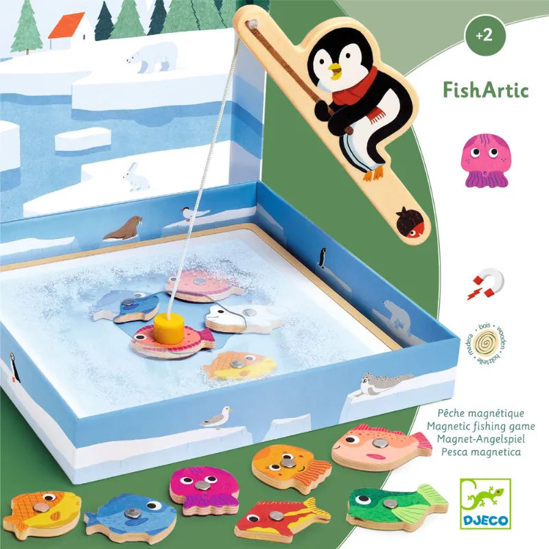 FishArtic, Wooden Magnetic Fishing Game For Kids 2+