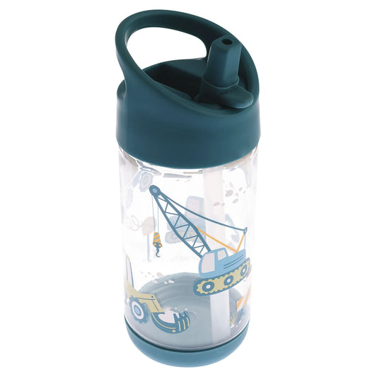 Construction, Flip Top Water Bottle, For Kids 1+, 10oz