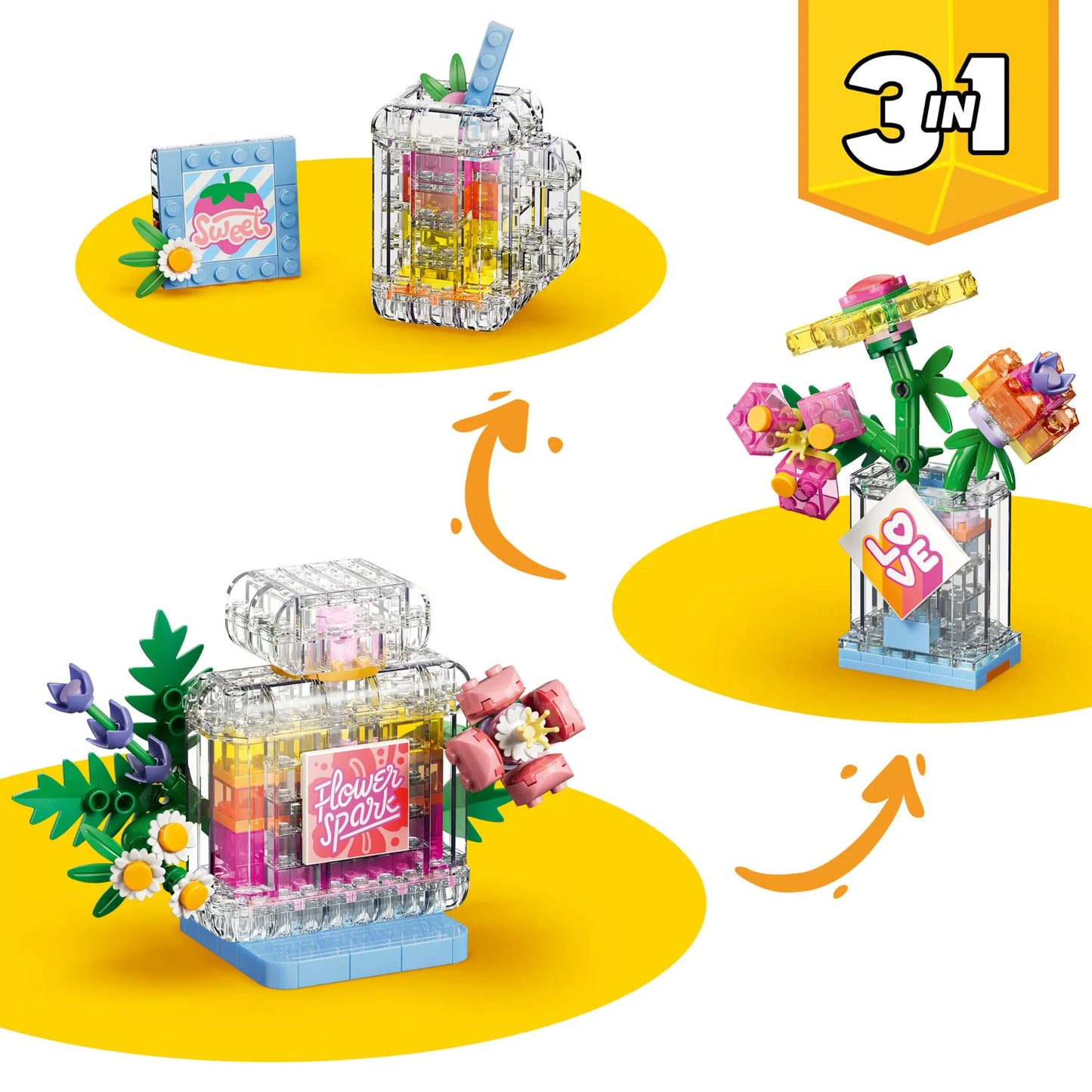 Floral Decor Perfume Bottle 31383, Lego Creator 3-in-1