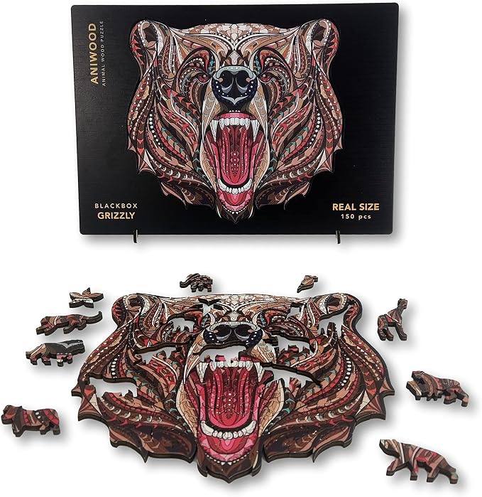 Grizzly: 150 Pieces, Wooden Puzzle for Kids