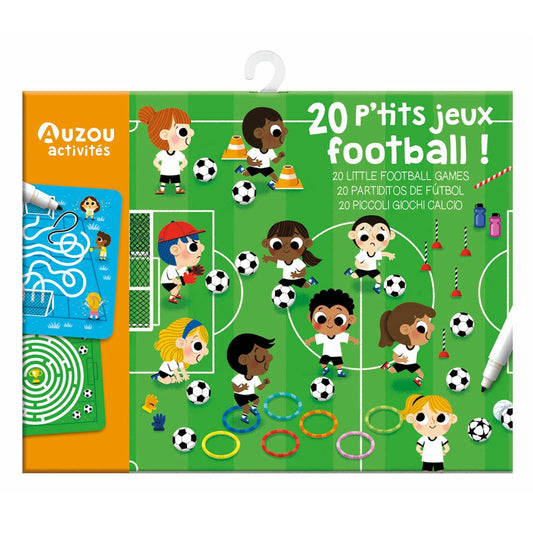 Games Pouch, Travel Activity Set for Kids 3+, 20 Football Activities