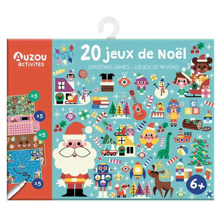 Games Pouch, Travel Activity Set for Kids 6+, 20 Christmas Activities