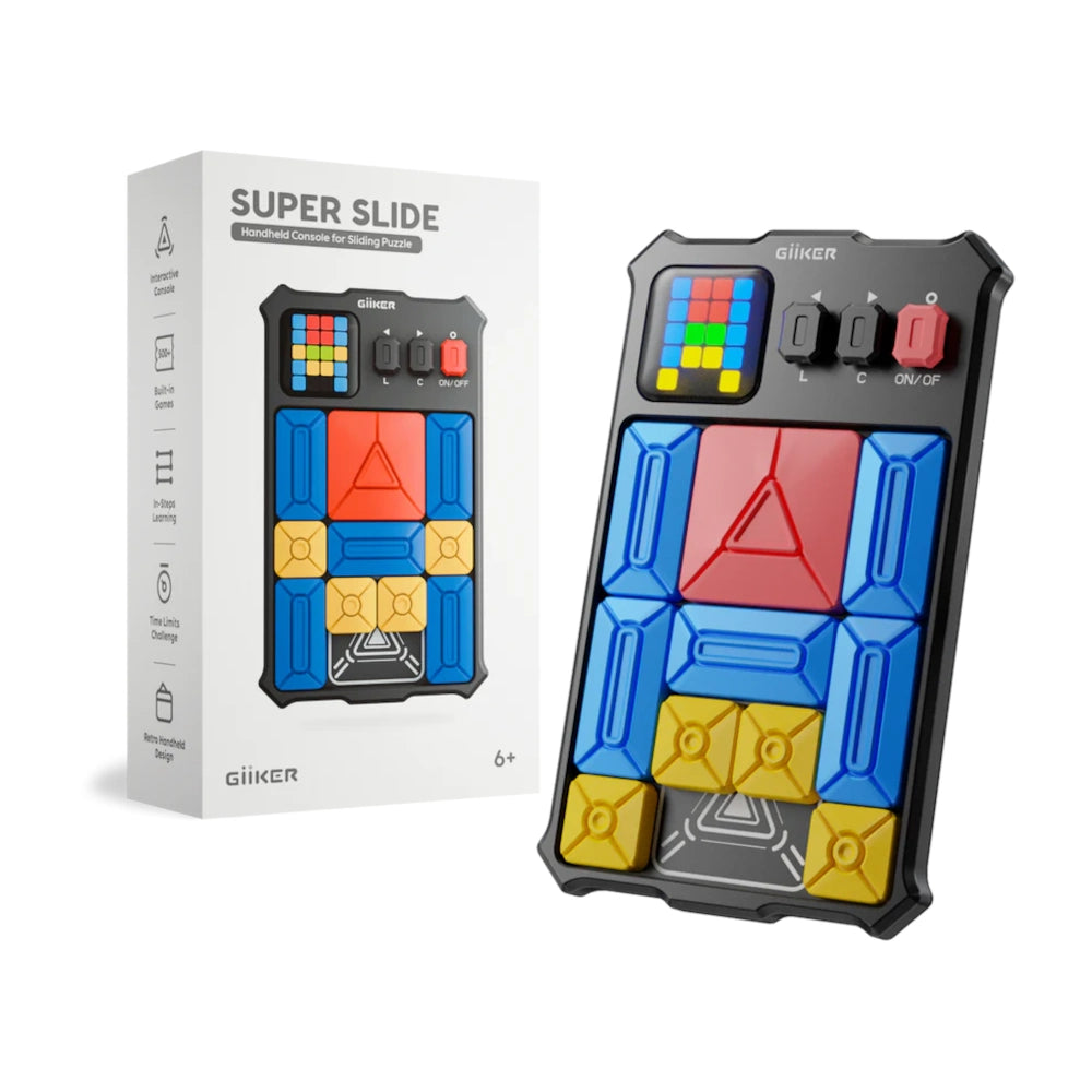 GiiKER Super Slide electronic game console with packaging on a white background