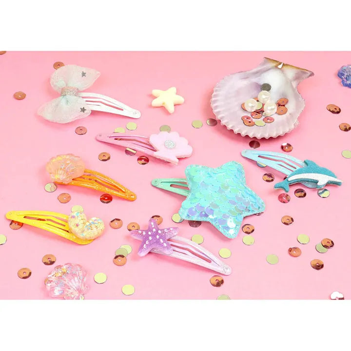 Glittery Hair Clips, Artistic Kit for Kids 5+, Decorate Your Own