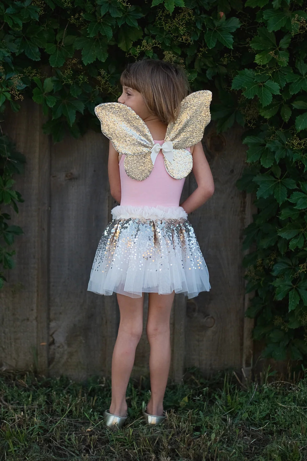 Gracious Gold Sequins Skirt, Wings & Wand Set, Special Moment, For Kids 3+, Size US 5-6