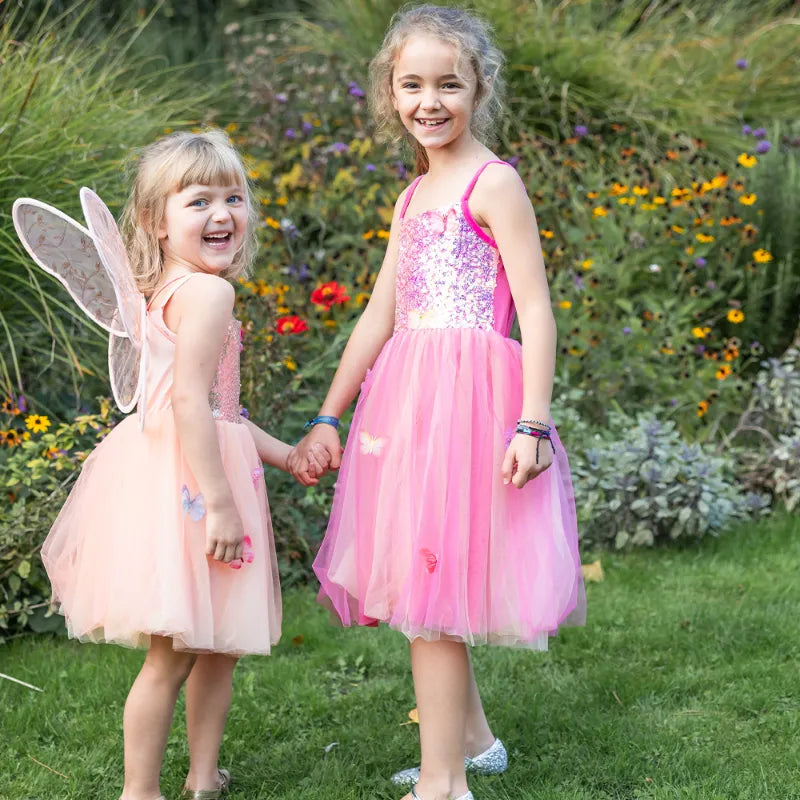 Butterfly Bliss, Carnival Costume Dress, For Kids 4+, Hot Pink Butterfly Design, Size 5-6