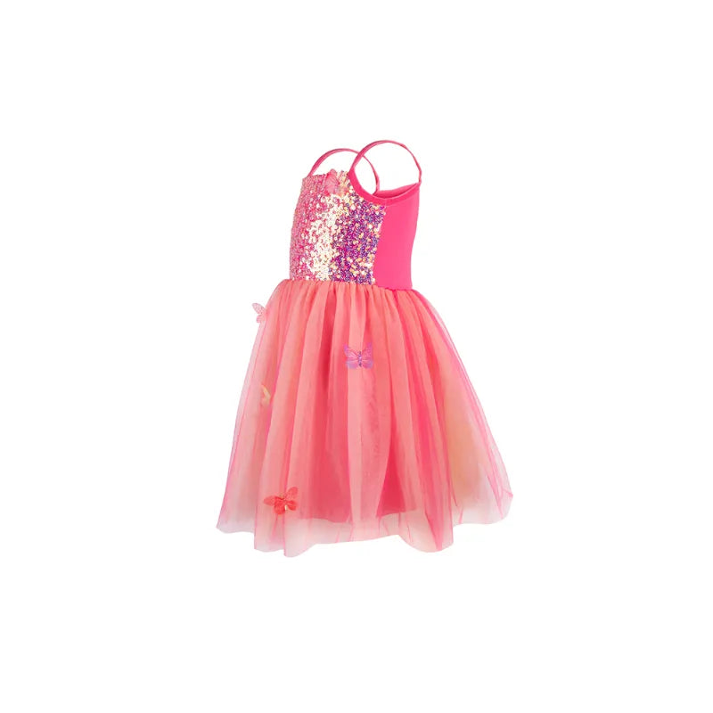 Butterfly Bliss, Carnival Costume Dress, For Kids 4+, Hot Pink Butterfly Design, Size 5-6