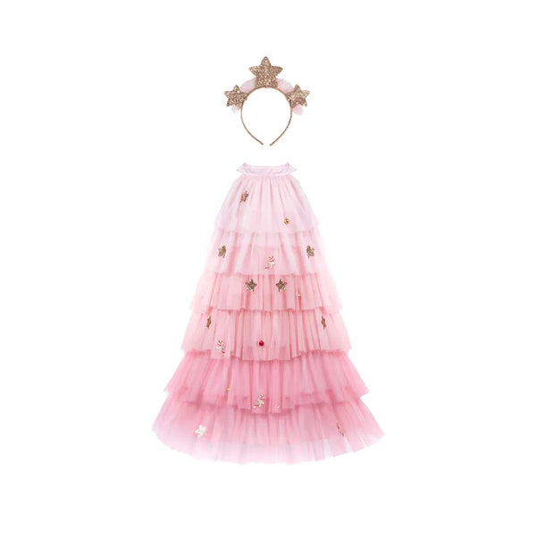 Christmas Tree, Carnival Costume Dress, For Kids 4+, Holiday Design With Headband, Size Us 5-6