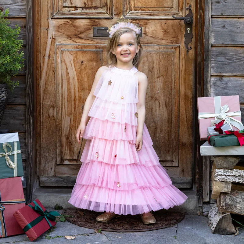 Christmas Tree, Carnival Costume Dress, For Kids 4+, Holiday Design With Headband, Size Us 5-6
