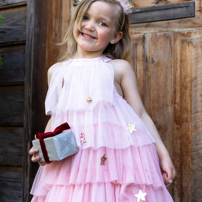 Christmas Tree, Carnival Costume Dress, For Kids 4+, Holiday Design With Headband, Size Us 5-6