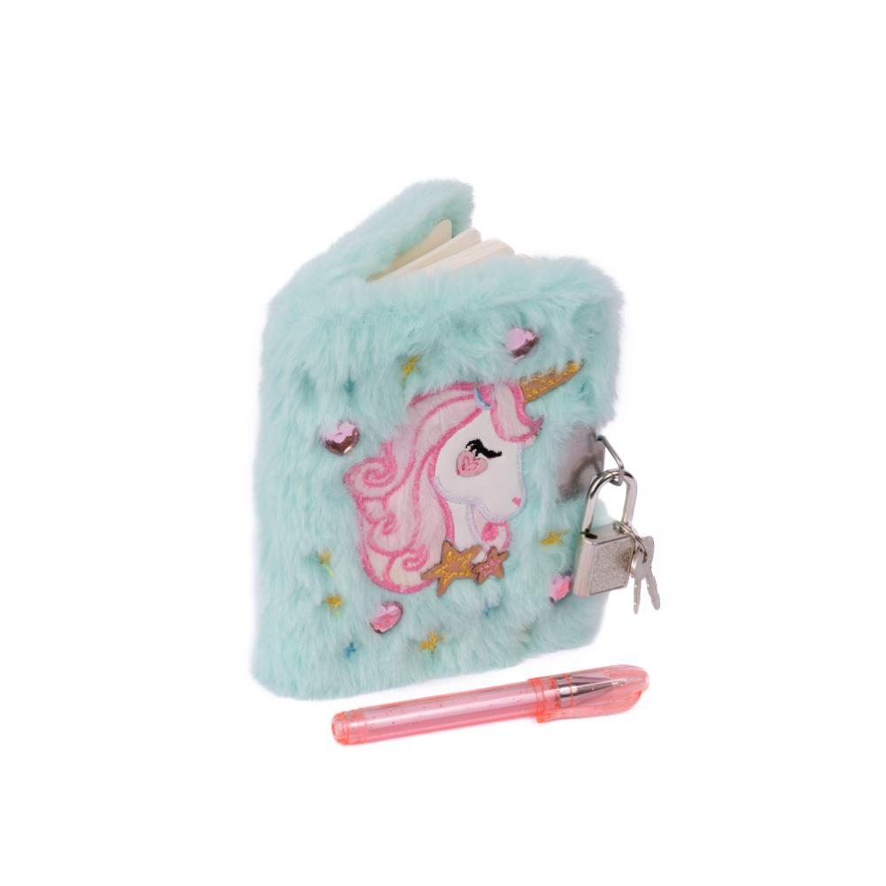 Furry Friends Unicorn, Plush Cover Journal, For Kids 3+, Notebook
