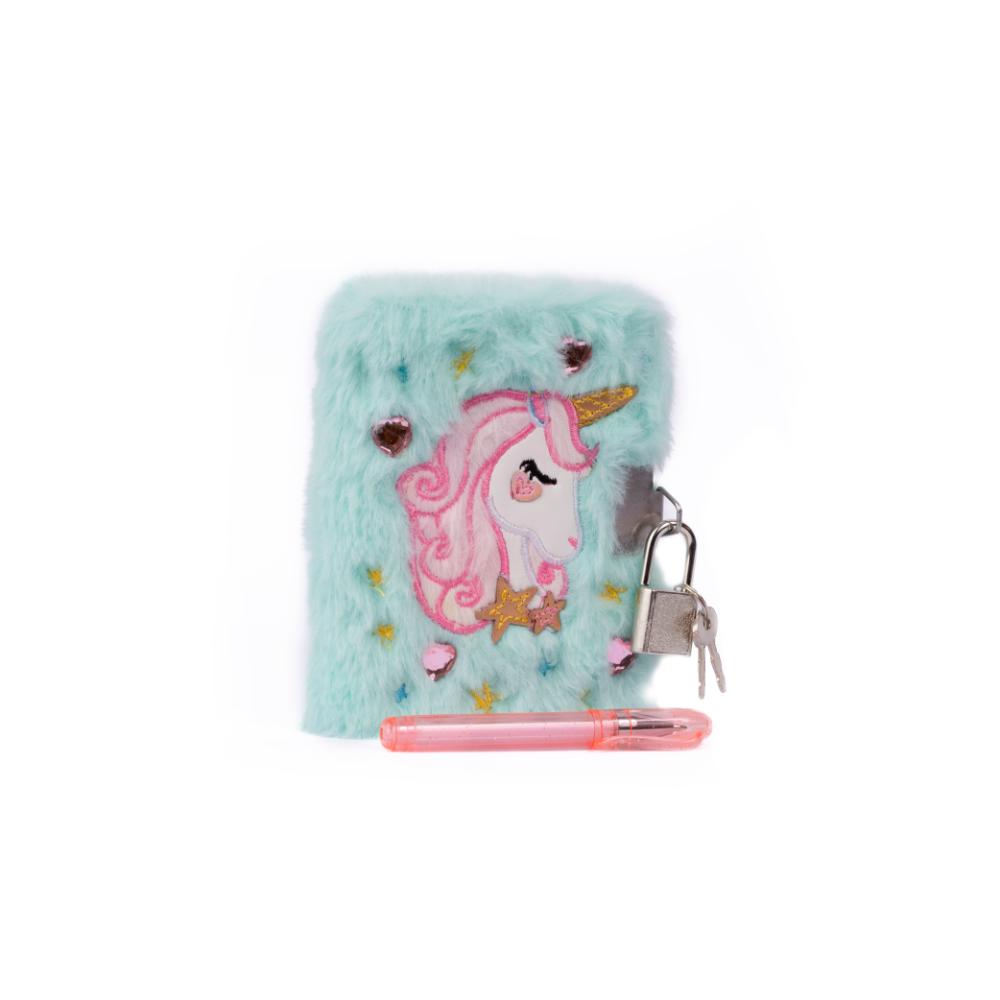 Furry Friends Unicorn, Plush Cover Journal, For Kids 3+, Notebook