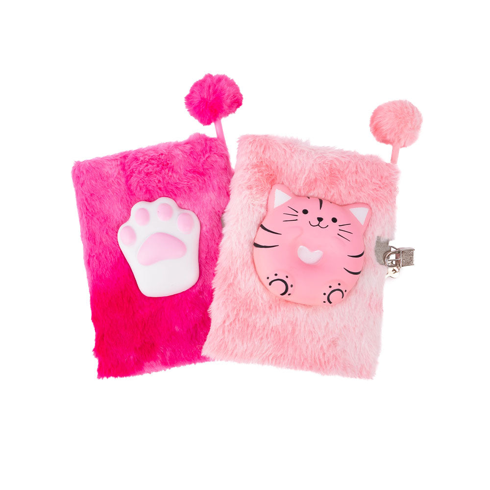 Furry Friends Cat, Squishy Cover Journal, For Kids 3+, Notebook Set Of 2