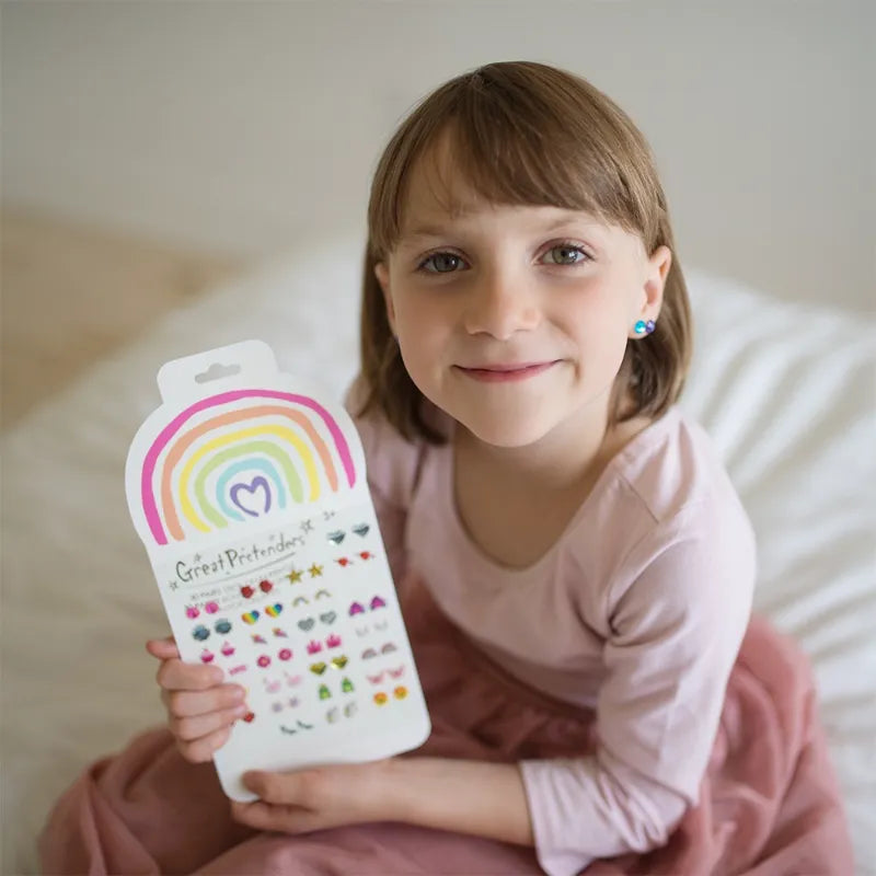 Rainbow Love, Sticker Earrings, For Kids 3+, Set Of 30 Pairs