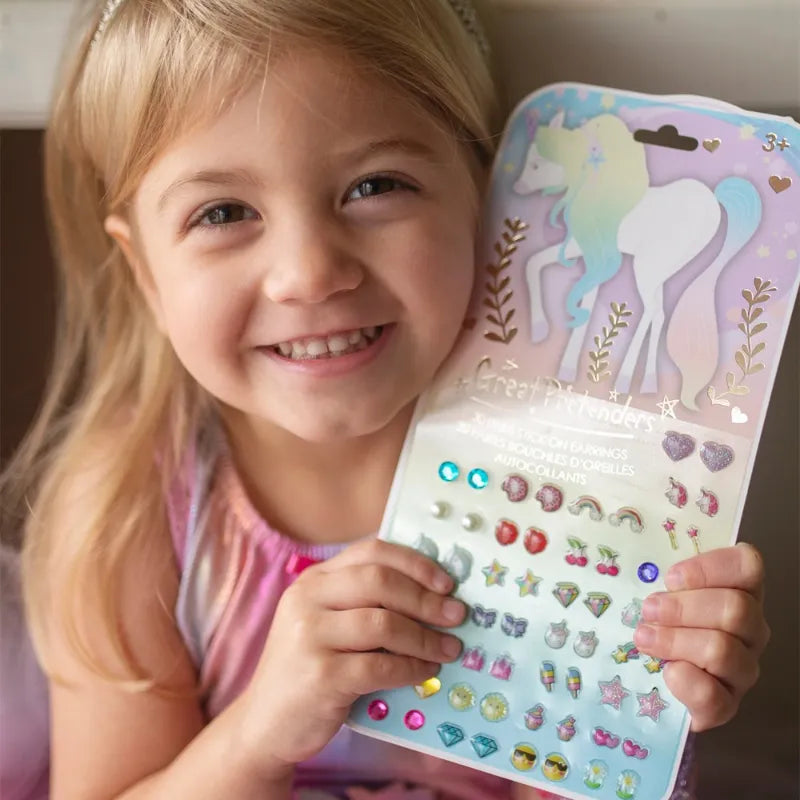 Whimsical Unicorn, Sticker Earrings, For Kids 3+, Set Of 30 Pairs
