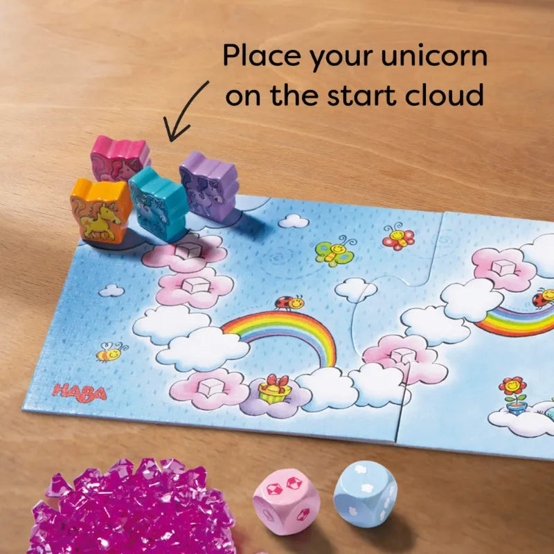 Board Game 3+: Unicorn Glitterluck Cloud Crystals, Haba