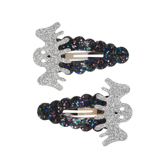 Hair Clips Ghost, Silver, 2 pcs/Card