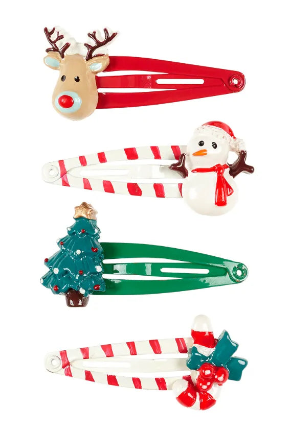 Hair Clips Justina, Christmas, 3 pcs/Card