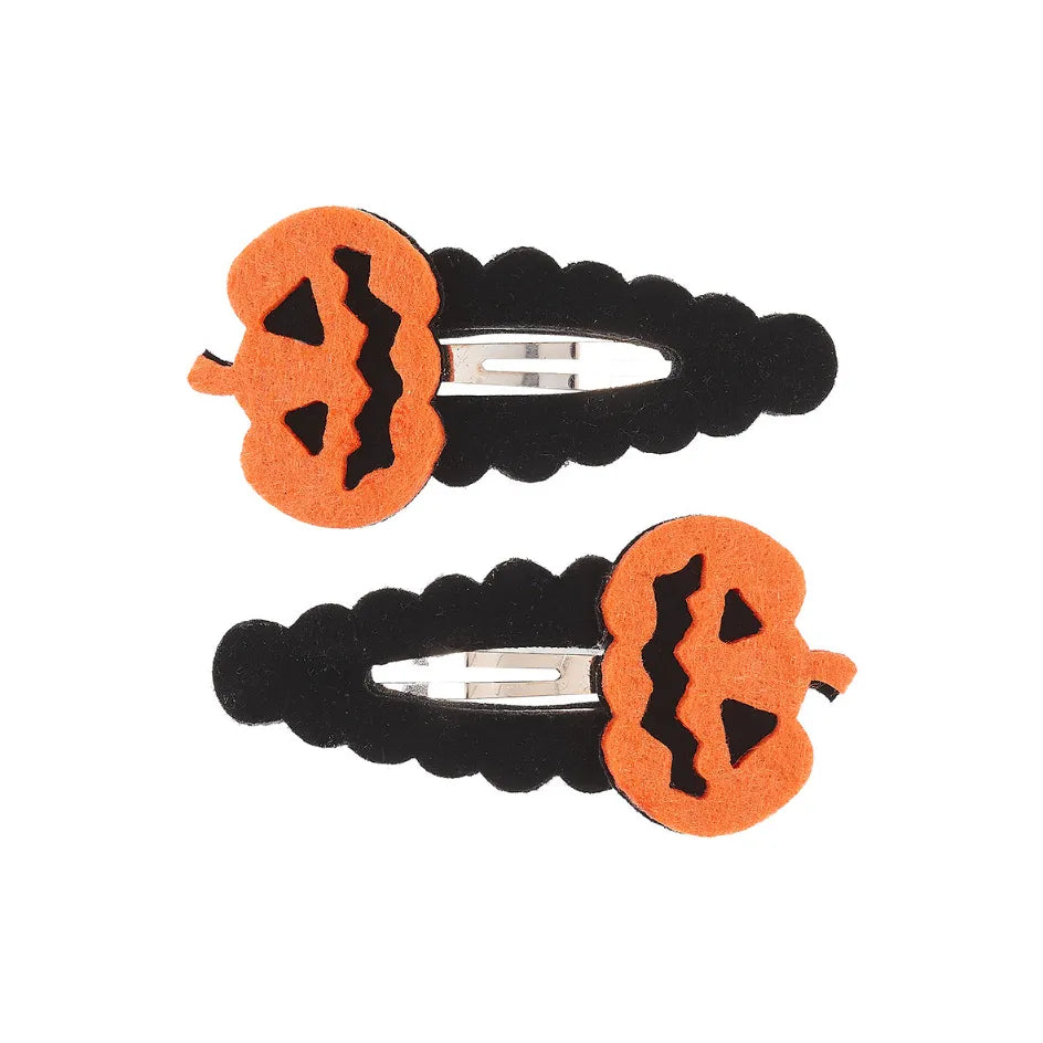 Hair Clips Pumpkin, Orange, 2 pcs/Card