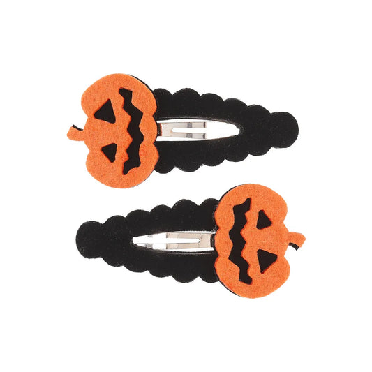 Hair Clips Pumpkin, Orange, 2 pcs/Card