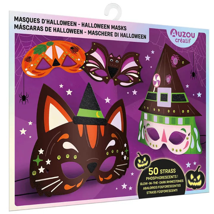 Halloween Masks, Little Artist Activity Kit for Kids 4+, 4 Designs to Decorate