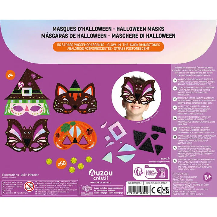 Halloween Masks, Little Artist Activity Kit for Kids 4+, 4 Designs to Decorate