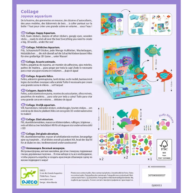 Happy Aquarium, Felt Fish Craft Kit For Kids 3+