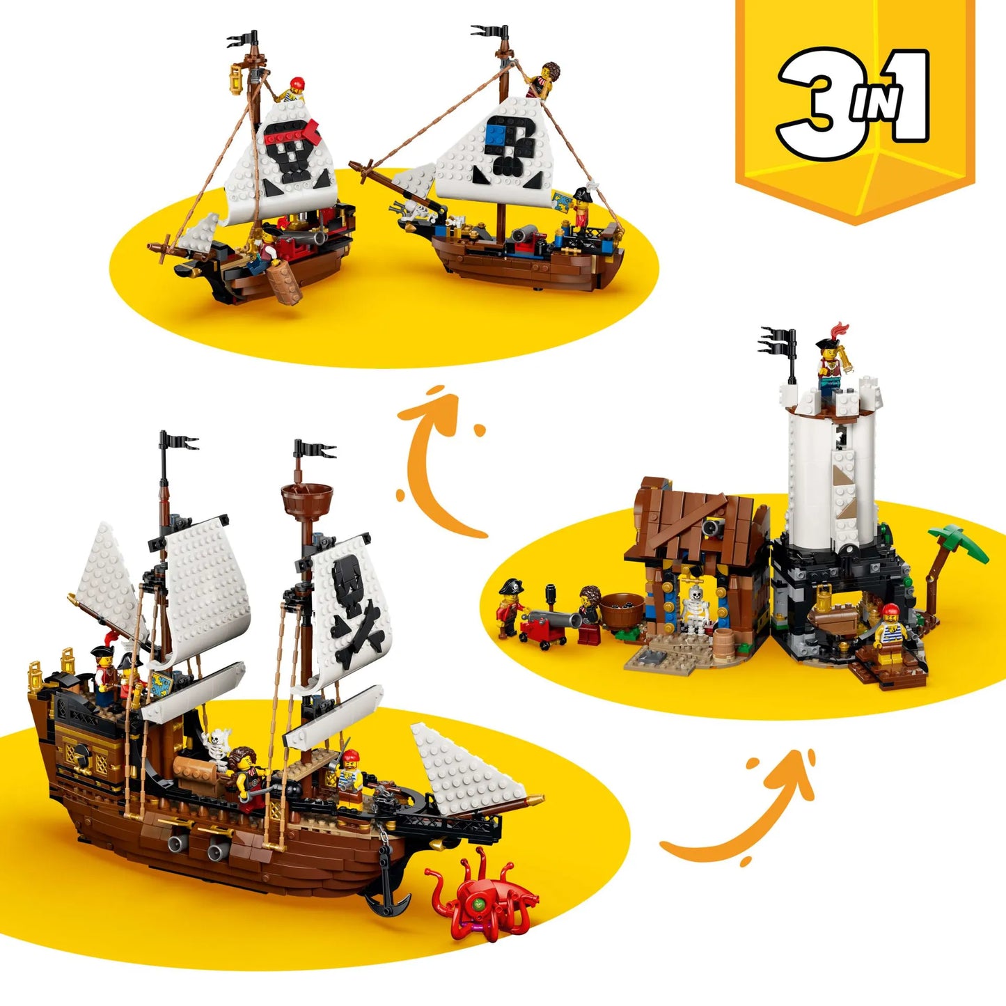 Iconic Pirate Ship 31387, Lego Creator 3-in-1