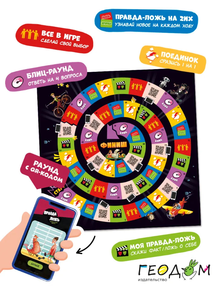 Игра настольная для компании 6+: Правда-ложь. Безумный микс