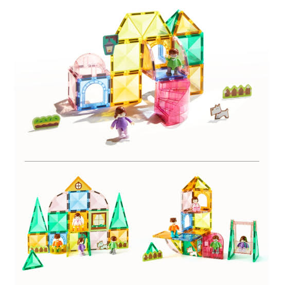 Our Family, Colourful Magnetic Tiles for Kids 3+, 32 Pieces
