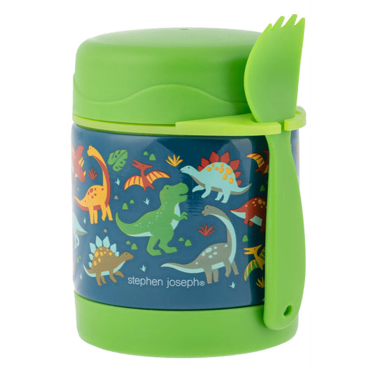 Dino, Insulated Food Jar, For Kids 3+, Vacuum-Insulated With Spork 10oz