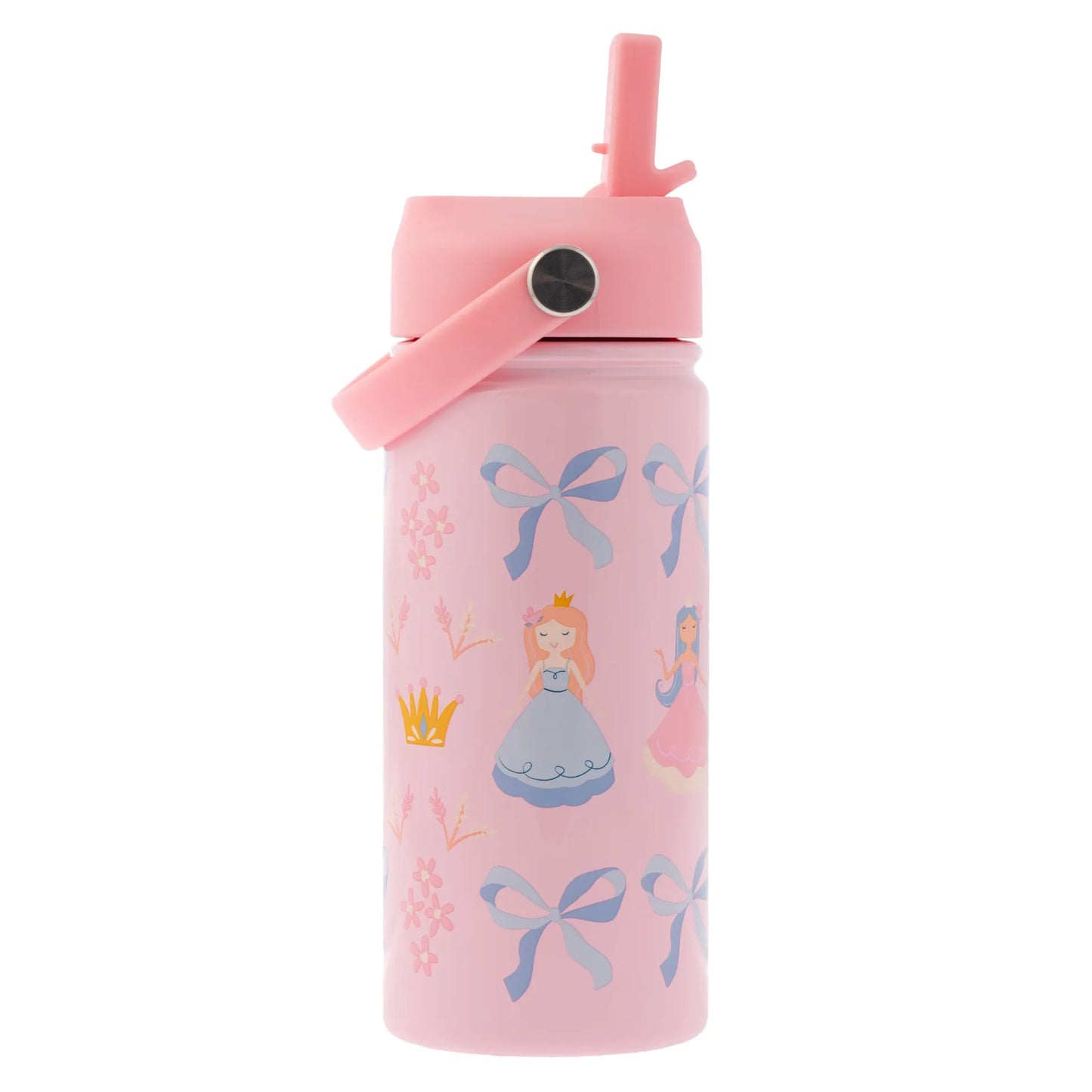 Insulated Stainless Steel Water Bottle with Handle Princess: Insulated Water Bottle with Pivoting Handle 14oz. For Kids 3+
