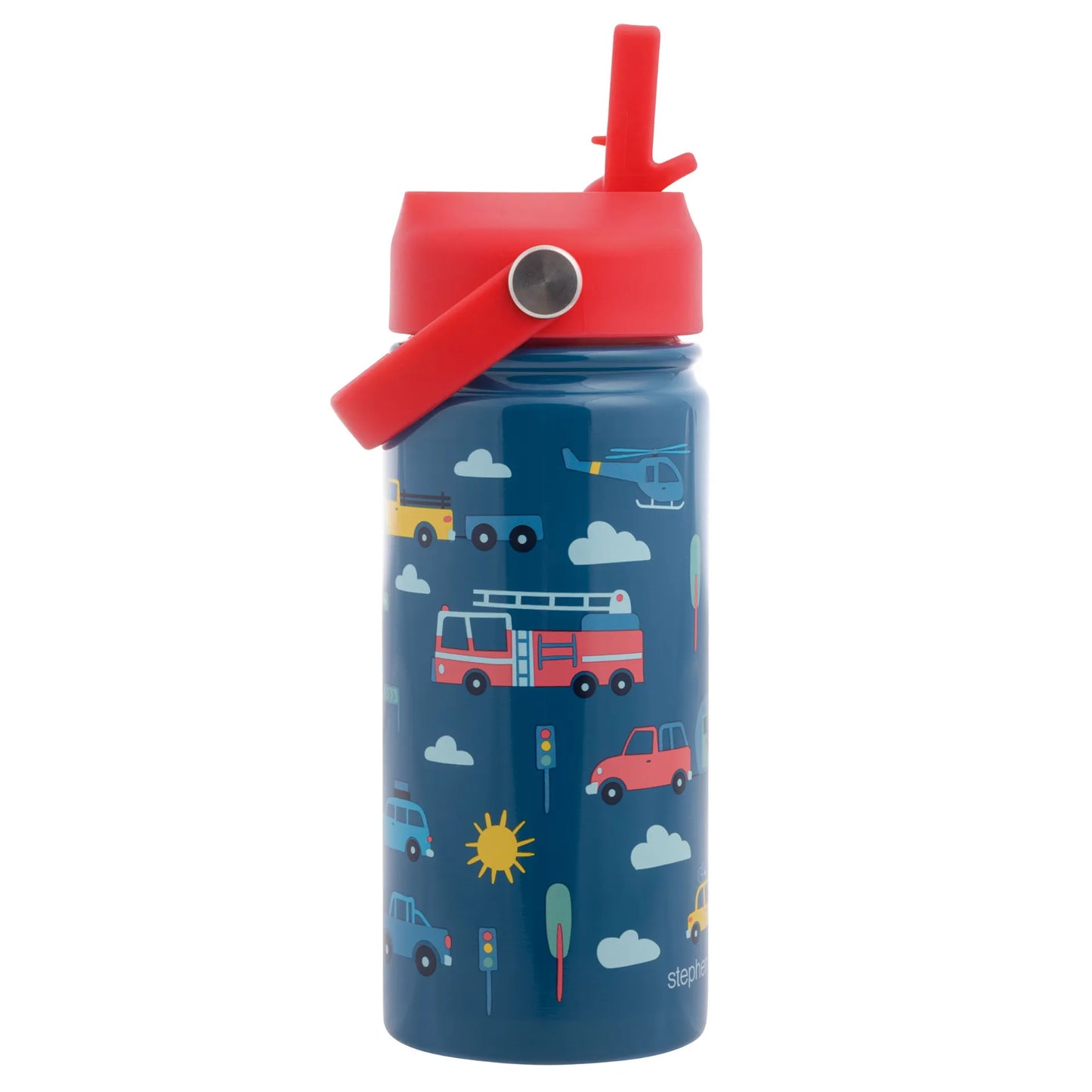 Insulated Stainless Steel Water Bottle with Handle Transportation: Insulated Water Bottle with Pivoting Handle 14oz. For Kids 3+