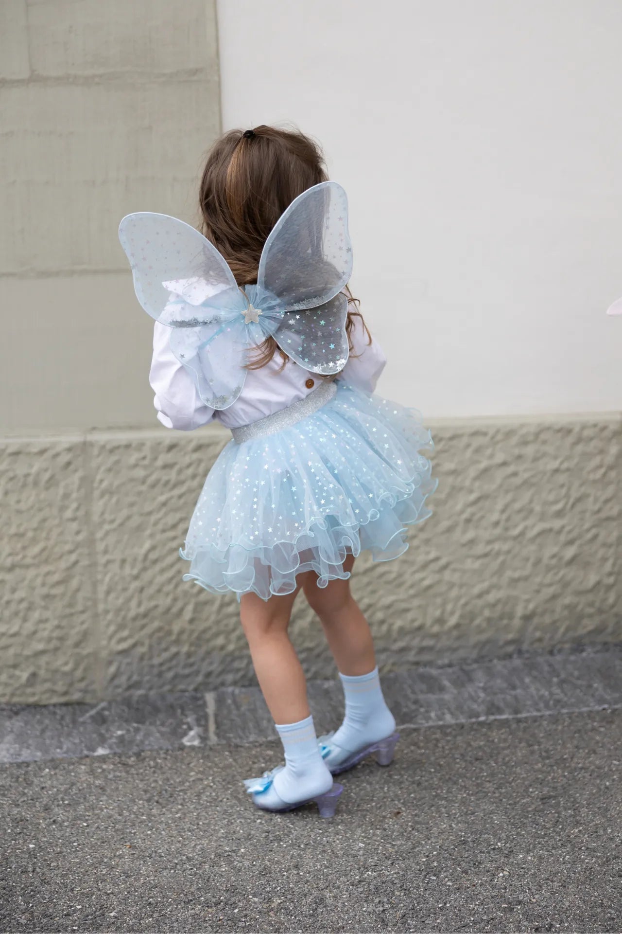 Iridescent Celestial Fairy, Wings, Tutu And Wand Costume Set For Kids 3+