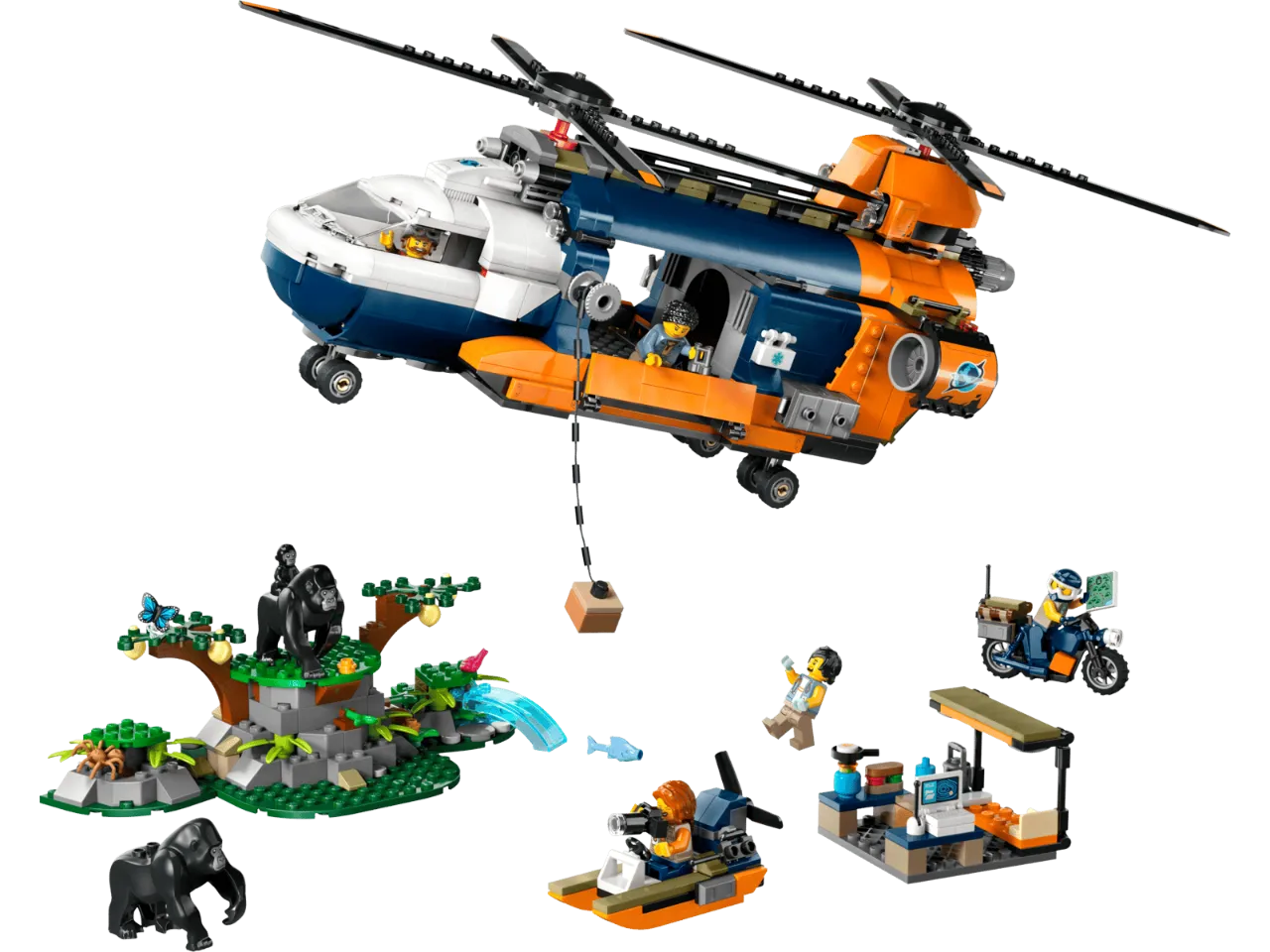 Jungle Explorer Helicopter at Base Camp, Lego City 60437