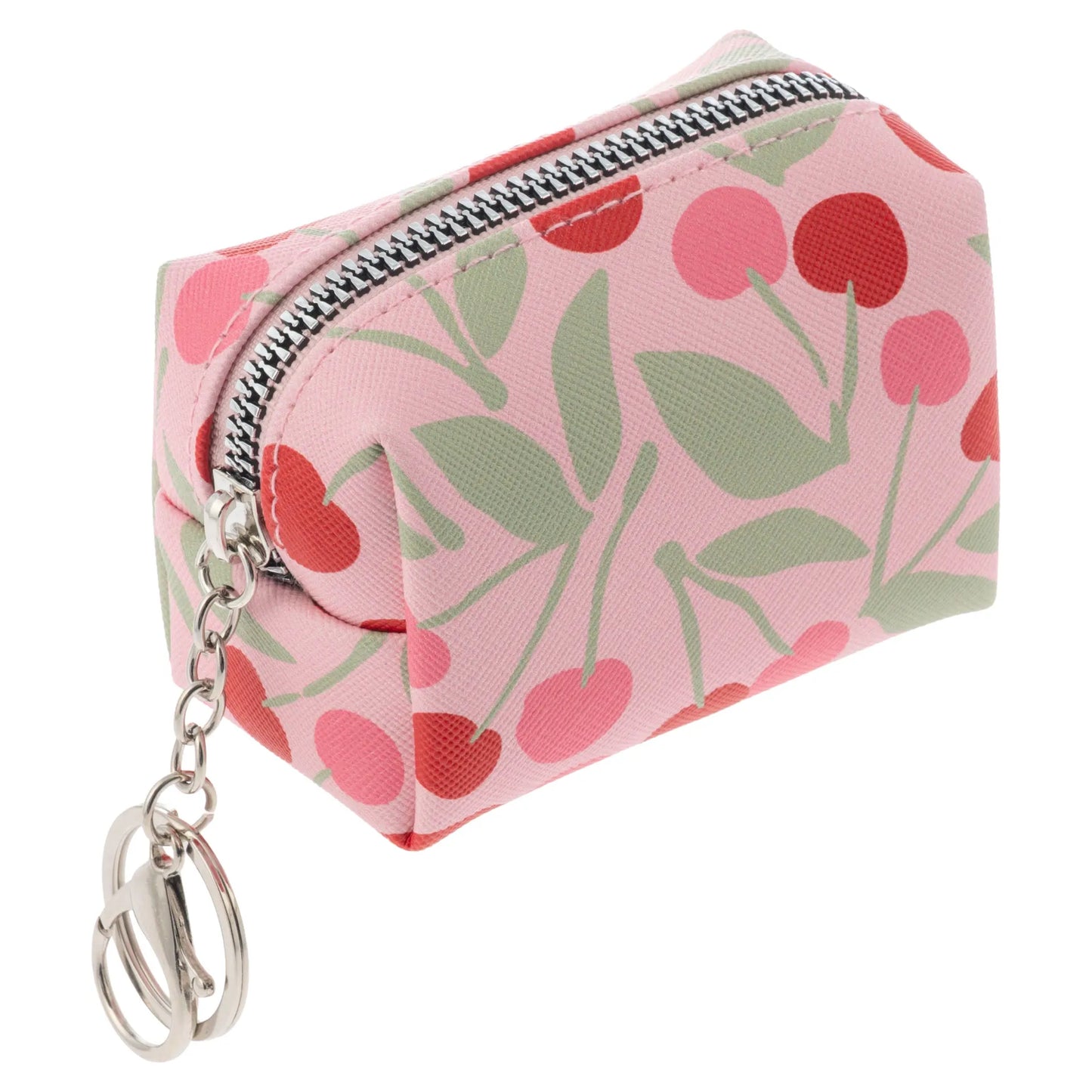 Keychain Pouch Cherry: Glitter Zip Keychain Pouch. For Kids
