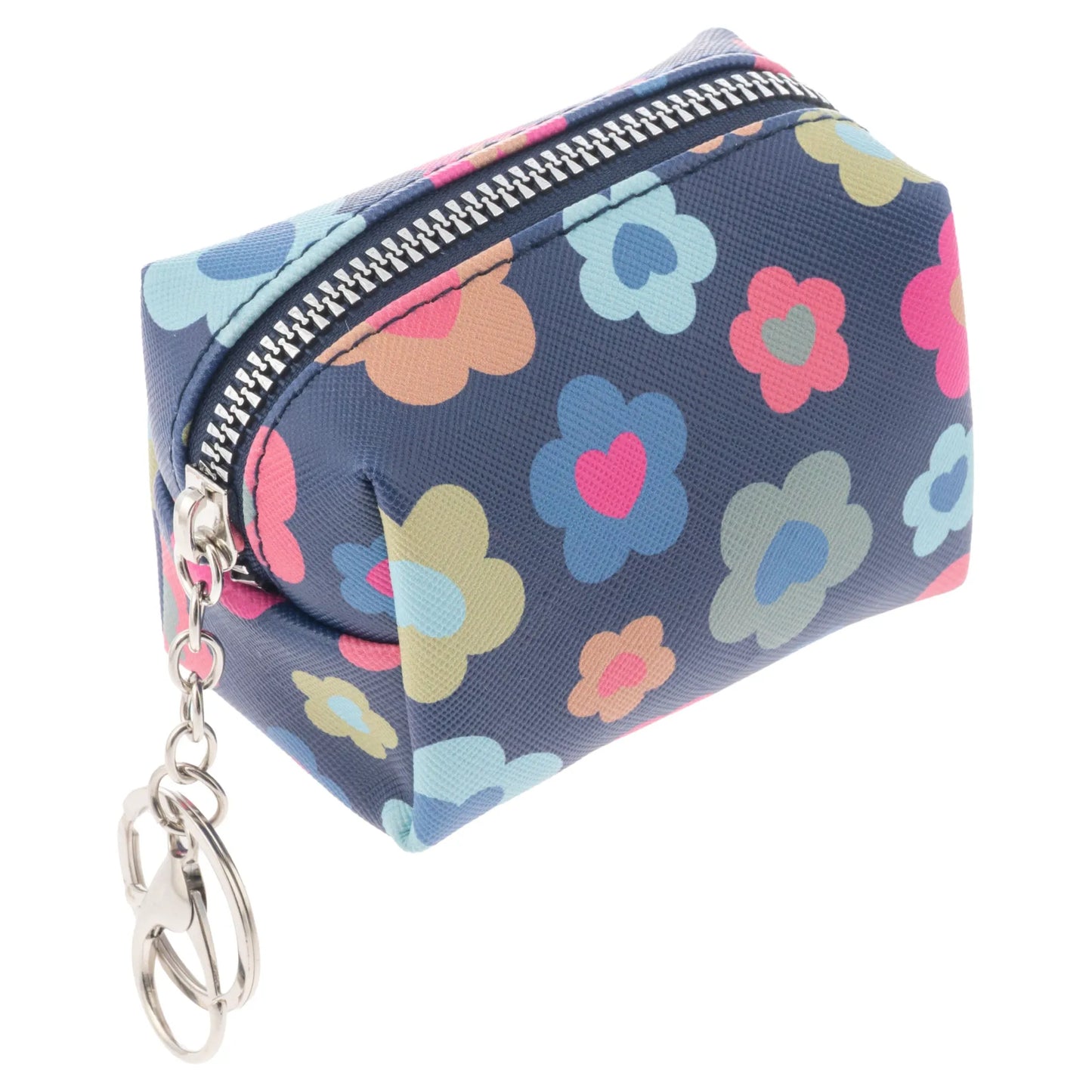 Keychain Pouch Flower: Glitter Zip Keychain Pouch. For Kids